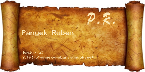 Panyek Ruben névjegykártya